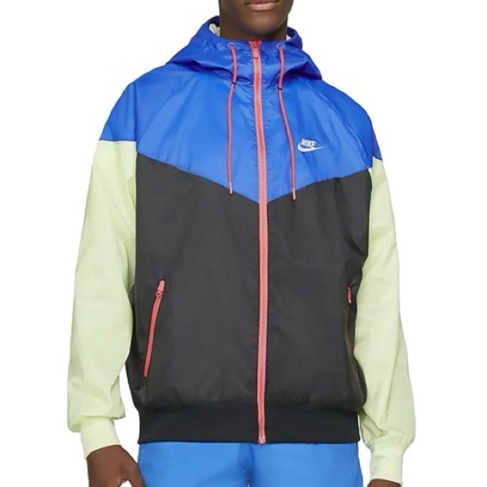 Nike Sportswear Windrunner Hooded Zip Up Jacket Athletic Retro Blue Black XL - Picture 3 of 16